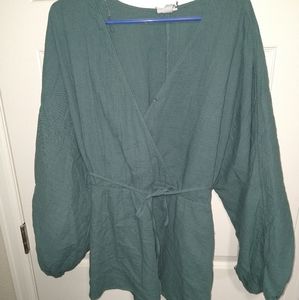 Olive green wrap top